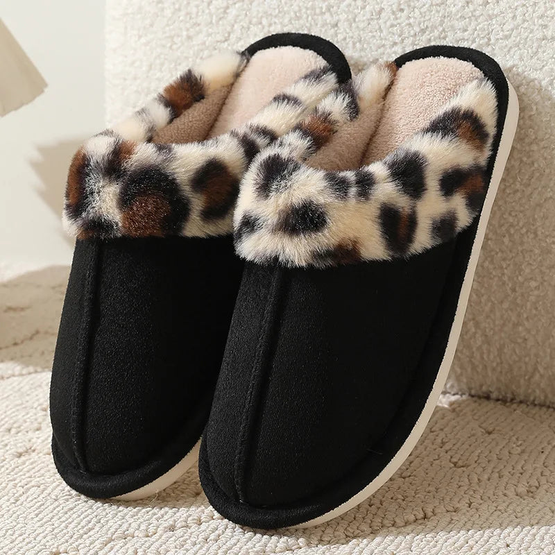 Leopard Print Cozy Slippers